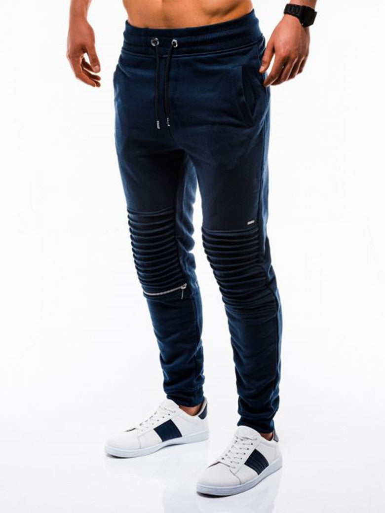 Herren Jogginghose mit modischem Rippdesign und elastischem Bund Echoarchiv