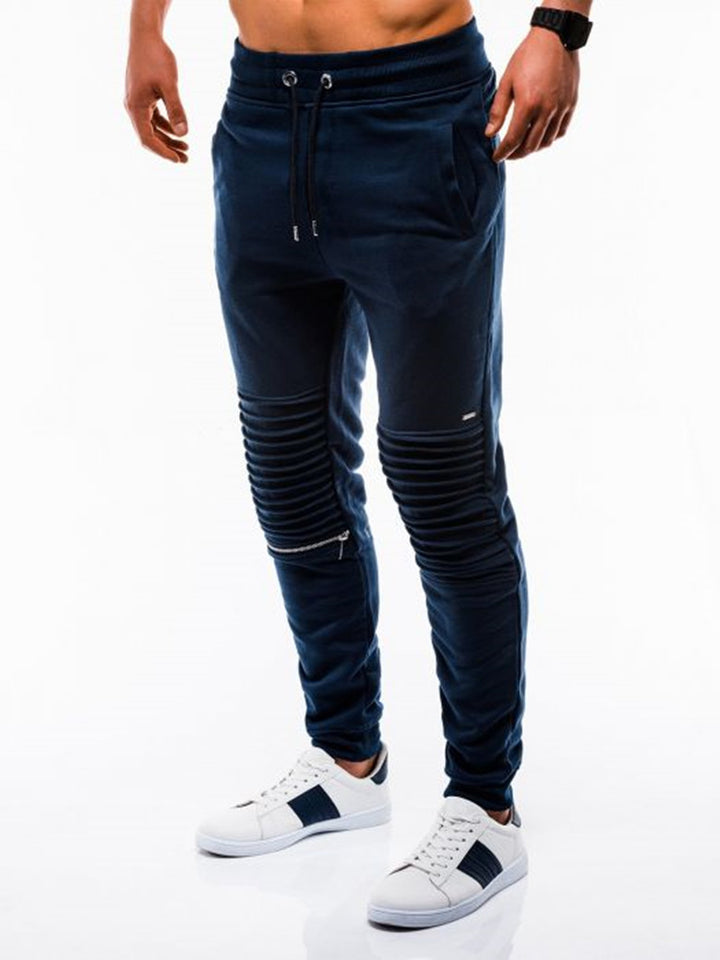 Herren Jogginghose mit modischem Rippdesign und elastischem Bund Echoarchiv