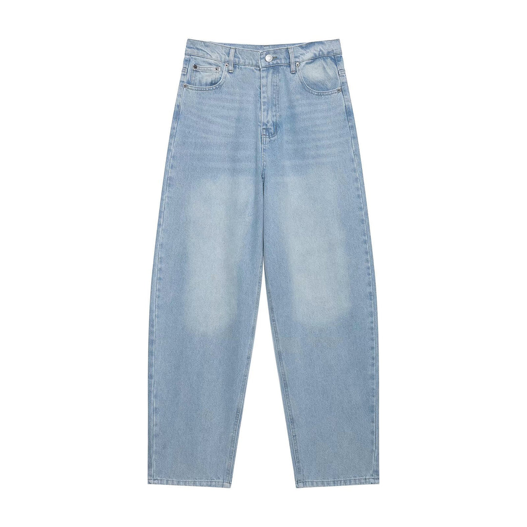 Damen Hochtaillierte kurzgeschnittene Jeans mit weitem Bein aus Denim Echo Archiv