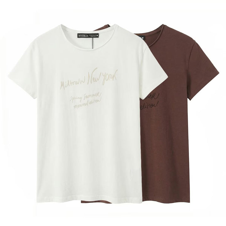 Damen T-Shirt mit minimalistischem Design und exklusivem Druck Echo Archiv