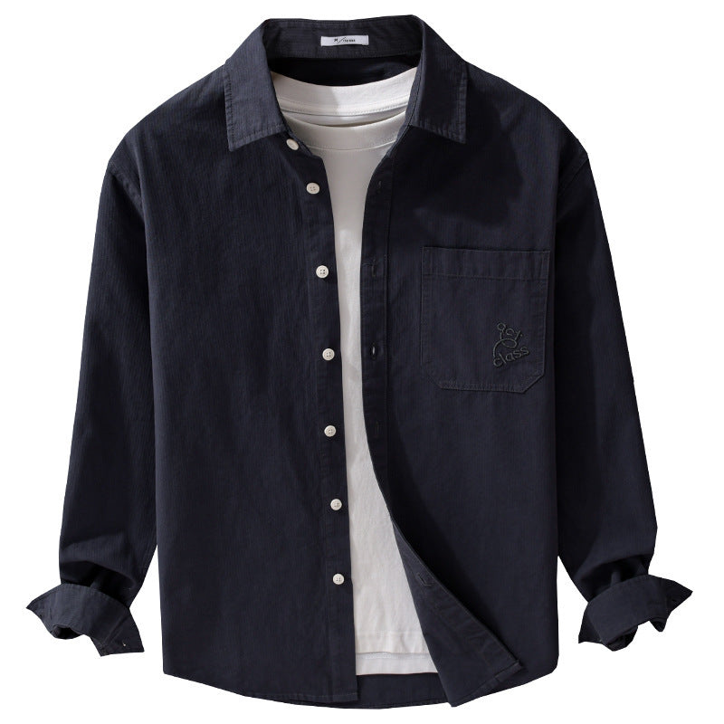 Herren Feines Cord-Überhemd im Overshirt-Stil mit Kentkragen und aufgesetzter Brusttasche Echoarchiv