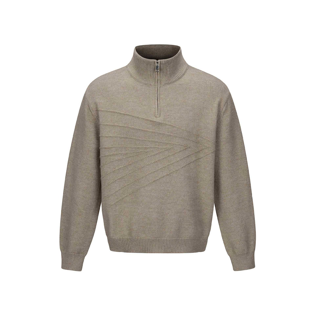 Herren Halbzip-Strickpullover mit Rippenkragen Echoarchiv