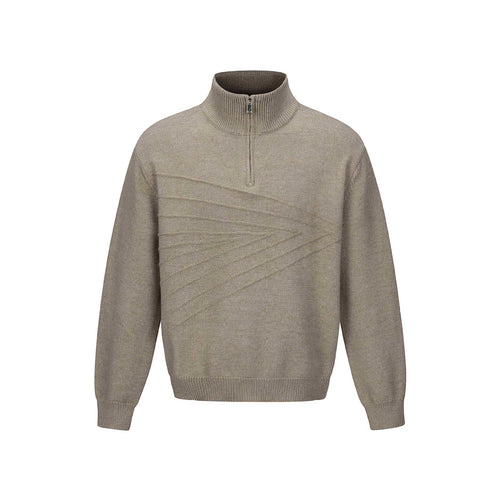 Herren Halbzip-Strickpullover mit Rippenkragen Echoarchiv