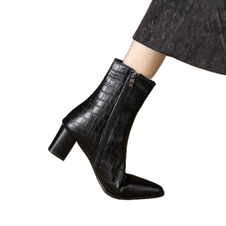 Damen Elegante Croc-Optik Stiefeletten Echo Archiv