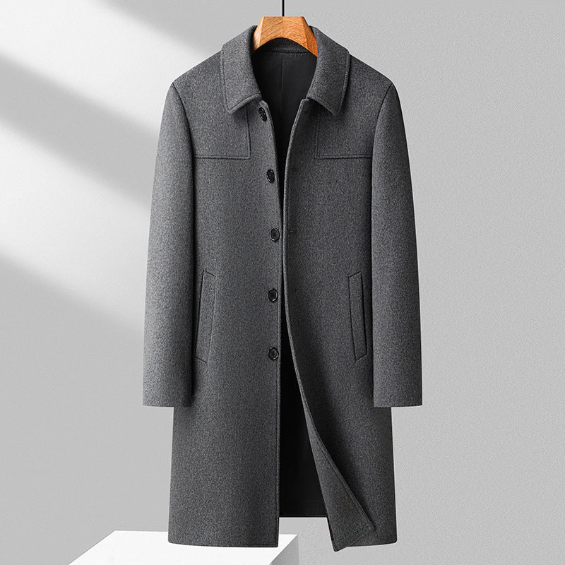 Herren Langer einreihiger Wollmantel mit schlanker Silhouette Echo Archiv