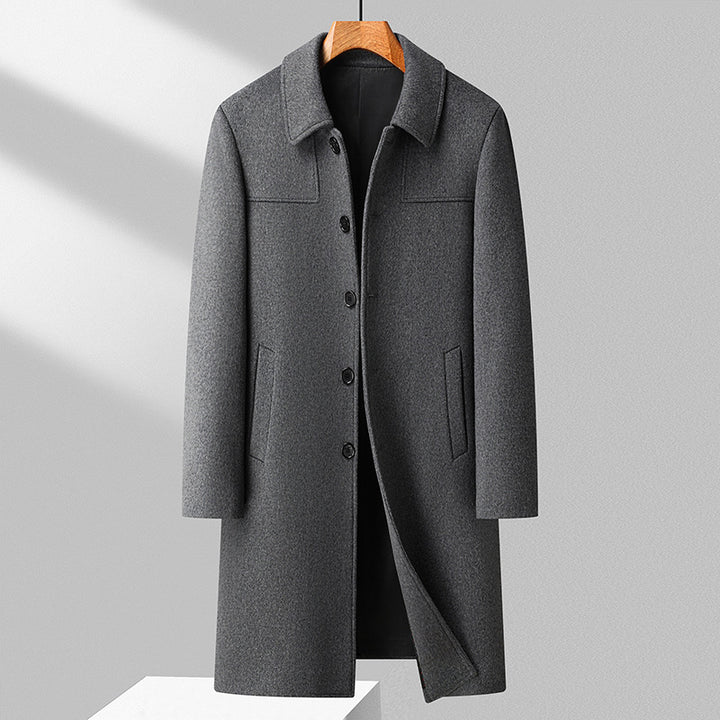 Herren Langer einreihiger Wollmantel mit schlanker Silhouette Echo Archiv