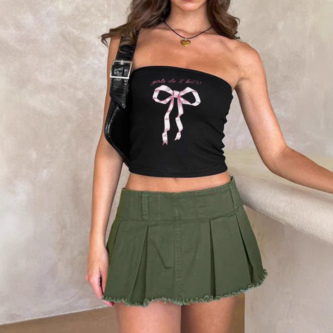Damen Bandeau-Oberteil mit fruchtigem Motiv und figurbetontem Schnitt Echo Archiv