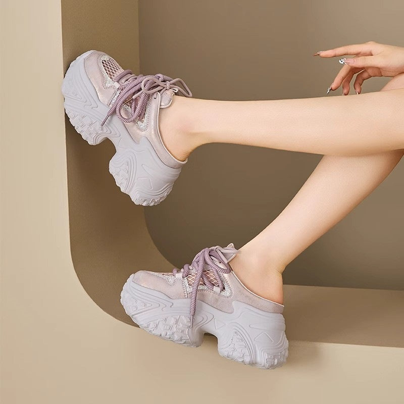 Damen Sportliche Sneakers mit hohem Plateau und atmungsaktiver Netzstruktur Echo Archiv