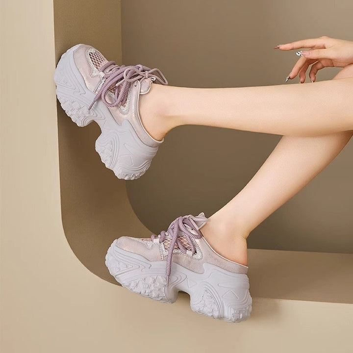 Damen Sportliche Sneakers mit hohem Plateau und atmungsaktiver Netzstruktur Echo Archiv