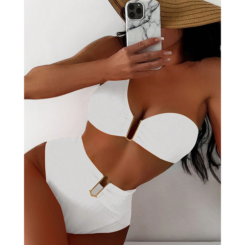 Damen Hochtaillierter Bikini mit innovativen Schnallelementen Echo Archiv