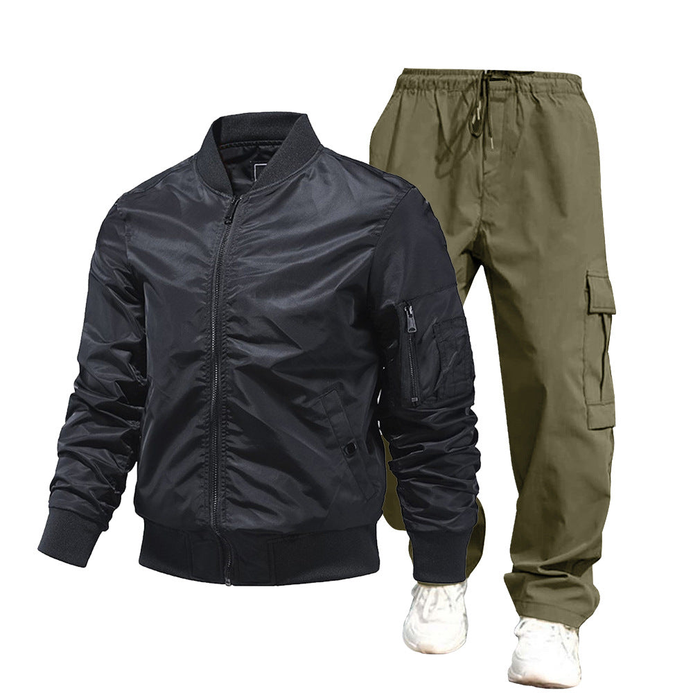 Herren urbane Bomberjacke und Cargo-Hosen Set Echo Archiv