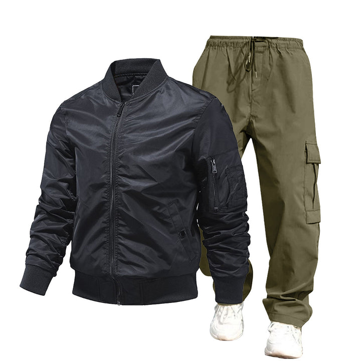 Herren urbane Bomberjacke und Cargo-Hosen Set Echo Archiv