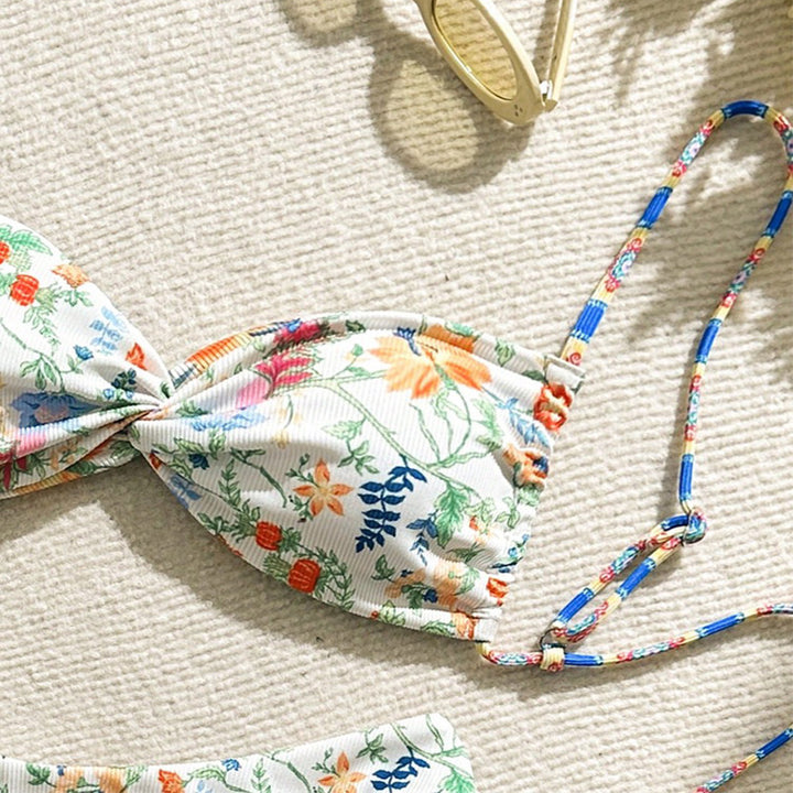 Damen Freizeit-Bikini mit floralen Mustern und verstellbaren Trägern Echo Archiv