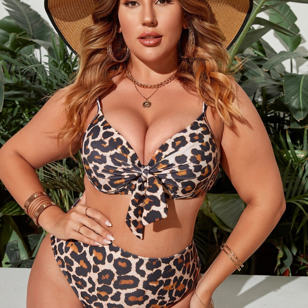 Damen Hochtailliertes Triangel-Bikini-Set mit Schleifen-Detail Echo Archiv