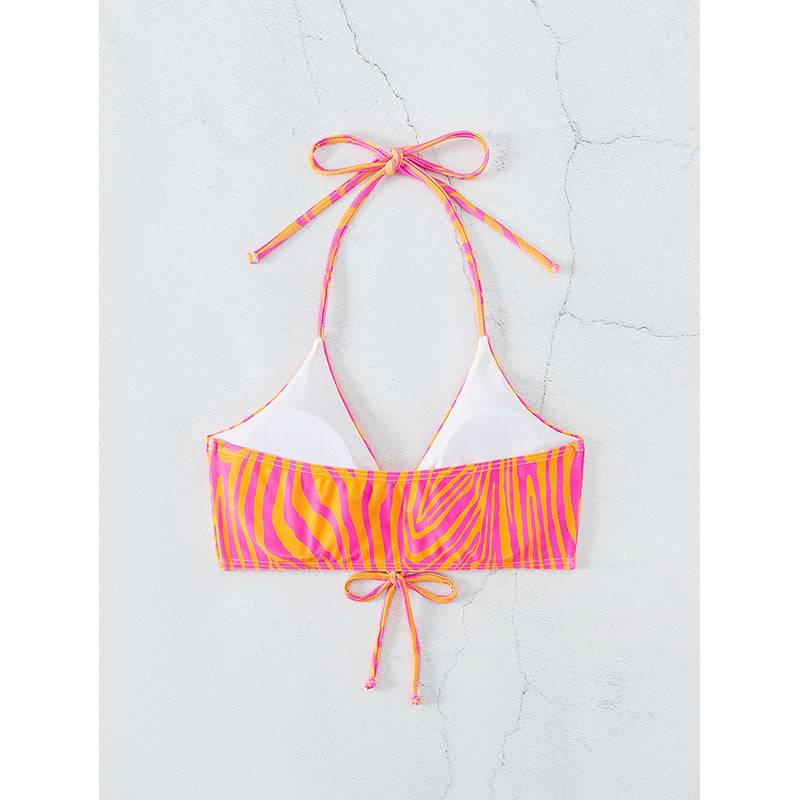 Damen Triangel-Bikini-Oberteil mit aufregendem animalischem Muster und raffinierten Bindebändern Echo Archiv