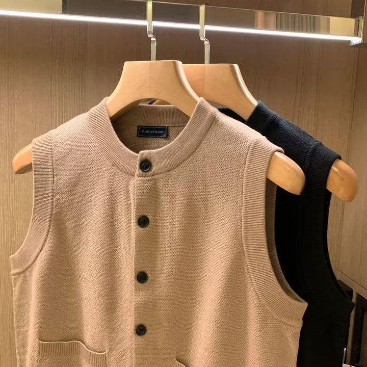 Damen elegante Strickweste mit praktischen Taschen Echoarchiv