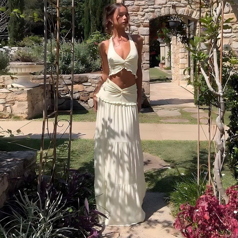 Damen Maxikleid mit verspieltem Cut-Out und Rüschendetails Echo Archiv