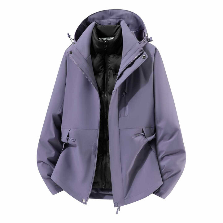 Herren Wasserfeste dreiteilige Winterjacke mit abnehmbarer Daunen-Innenjacke und Kapuze Echo Archiv