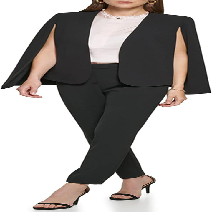 Damen Cape-Blazer-Set im Tailoring mit Cape-Ärmeln und schmaler Anzughose Echoarchiv