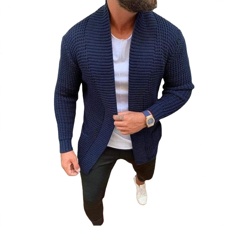 Herren Strickcardigan mit Schalkragen und strukturiertem Waffelmuster Echo Archiv