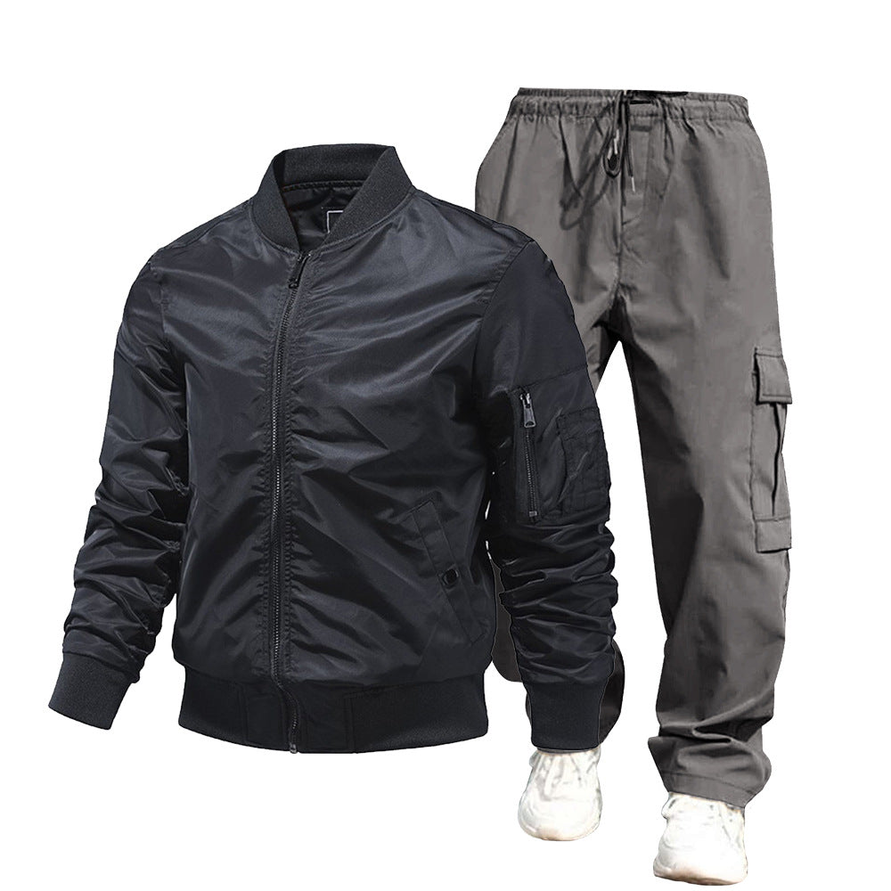 Herren urbane Bomberjacke und Cargo-Hosen Set Echo Archiv