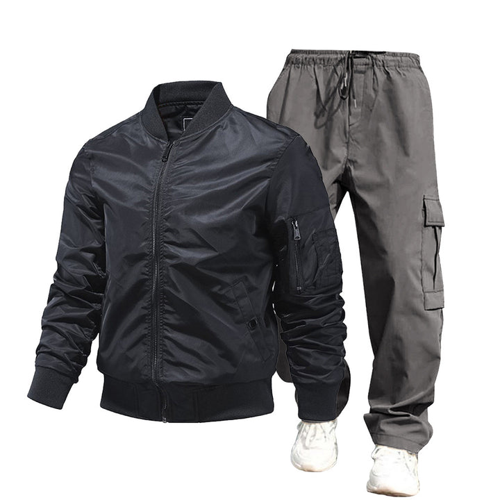 Herren urbane Bomberjacke und Cargo-Hosen Set Echo Archiv