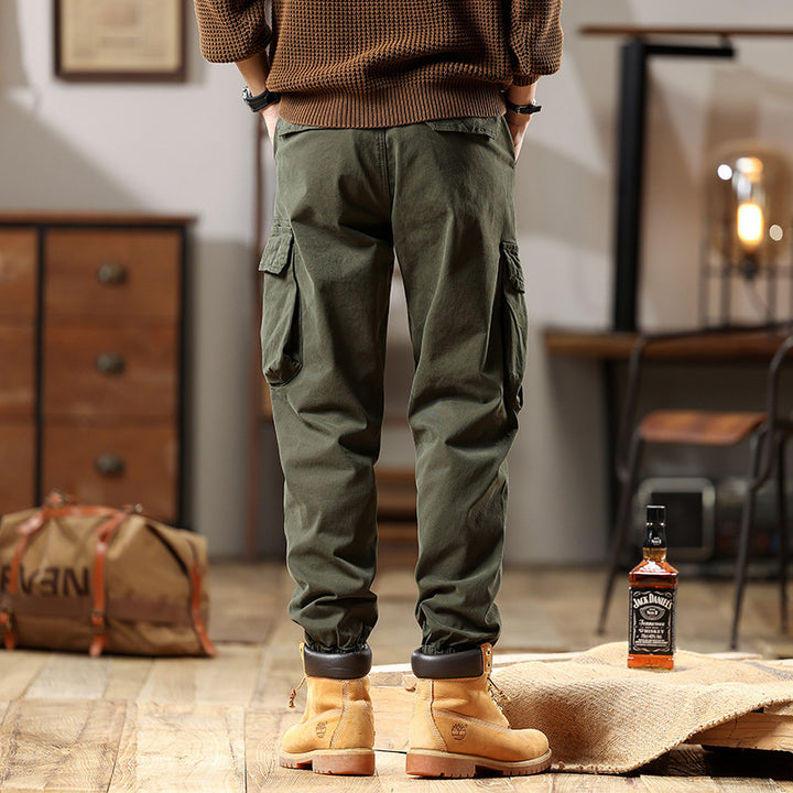 Herren Robuste Baumwoll-Cargohose mit elastischem Saum und Multifachtaschen Echo Archiv