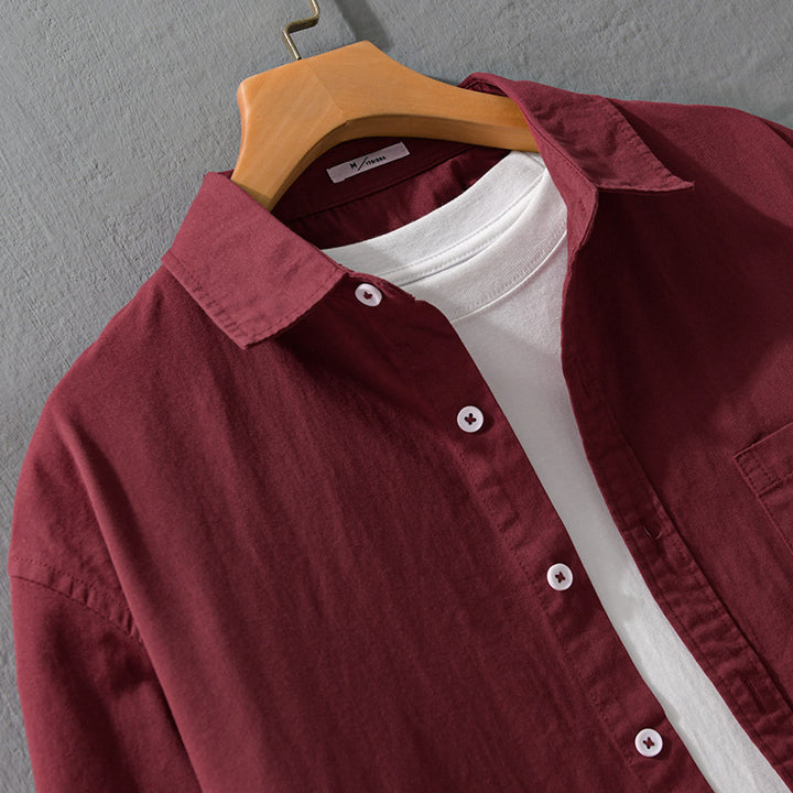 Herren Lässiges Layering-Hemd im Overshirt-Stil mit weichem Baumwollgriff und Brusttasche Echoarchiv
