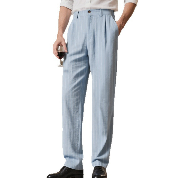 Herren elegante Anzughose mit feinem Nadelstreifen und bequemer Passform Echoarchiv