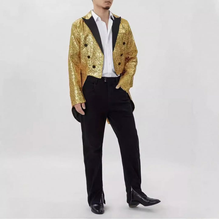 Herren Glamouröser Pailletten-Smoking-Blazer Echoarchiv