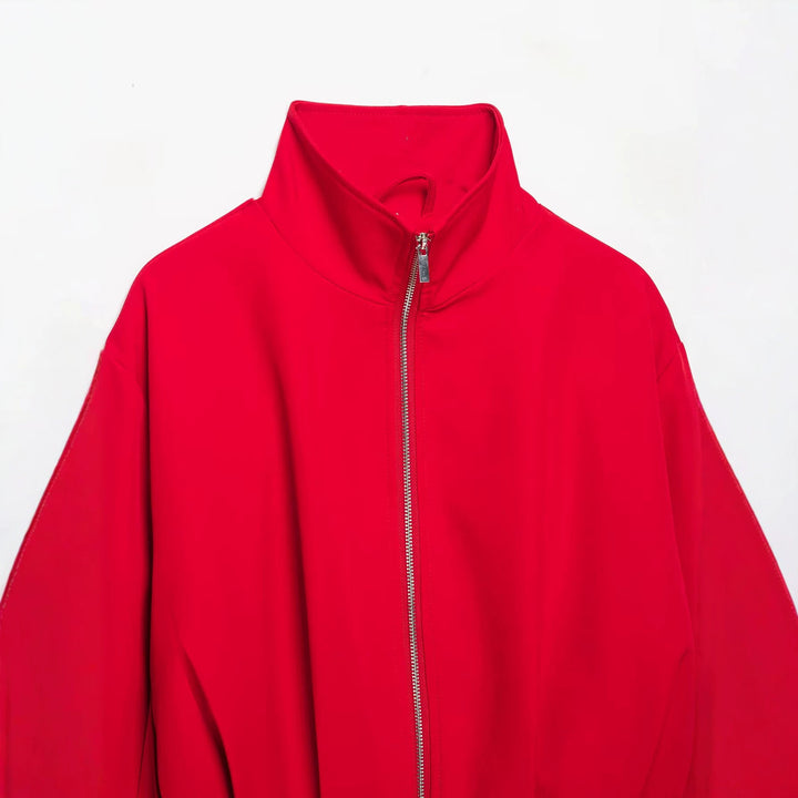 Damen Cropped-Boxy-Jacke mit hohem Stehkragen und durchgehendem Reißverschluss Echoarchiv