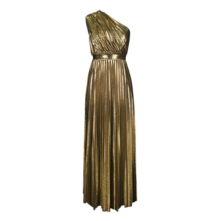 Damen plissiertes Abendkleid mit schimmerndem Oberteil Echo Archiv
