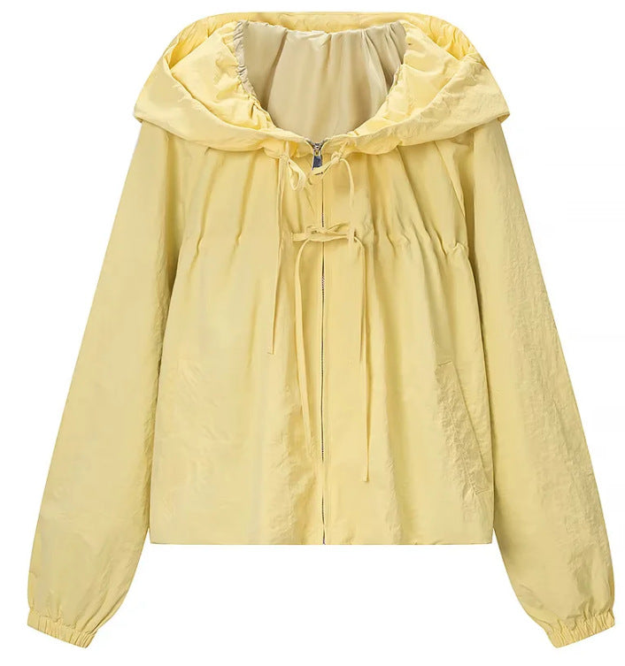 Damen Kurz geschnittene Wollmix-Jacke mit Stehkragen, Reißverschluss und Ballonärmeln Echo Archiv