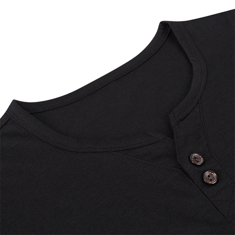 Herren Kurzarm Henley-T-Shirt mit modischem Knopfdesign und komfortablem Schnitt Echoarchiv