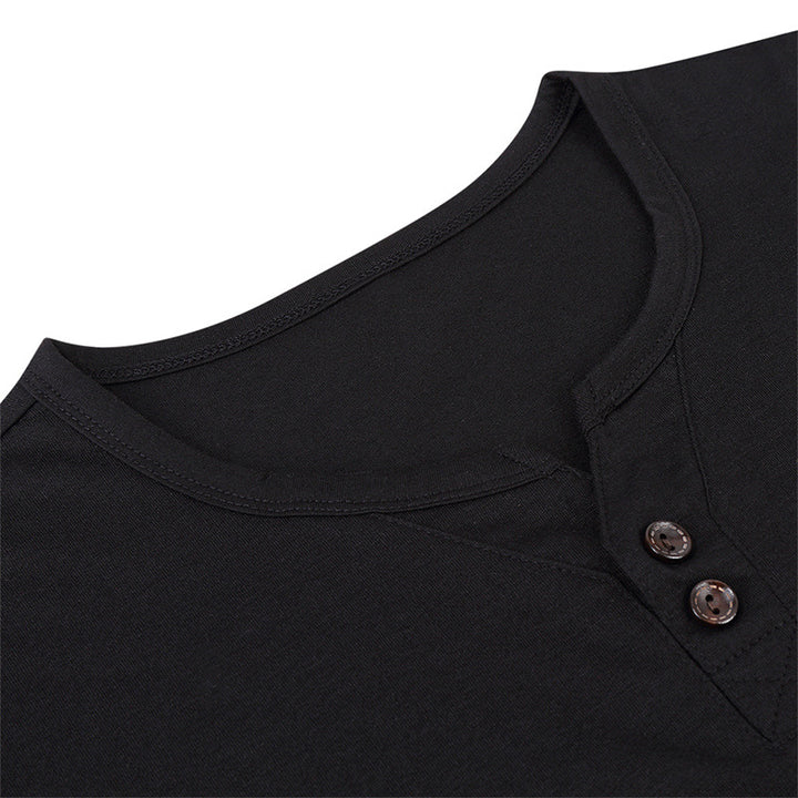 Herren Kurzarm Henley-T-Shirt mit modischem Knopfdesign und komfortablem Schnitt Echoarchiv