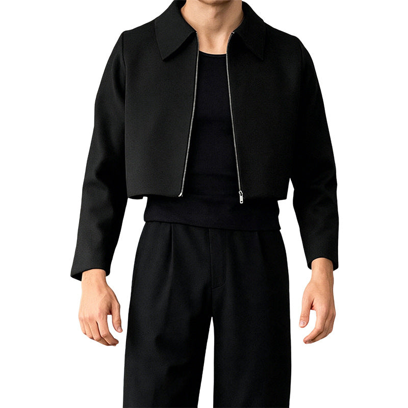 Damen Cropped Jacke mit Hemdkragen und durchgehendem Reißverschluss Echoarchiv