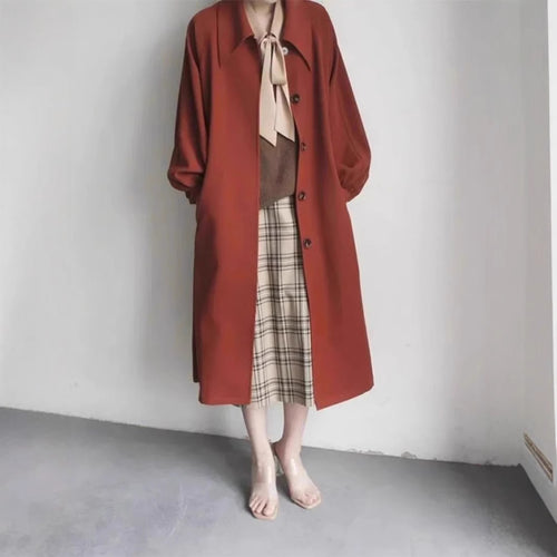 Damen Lange modische Jacke mit großem Kragen Echoarchiv