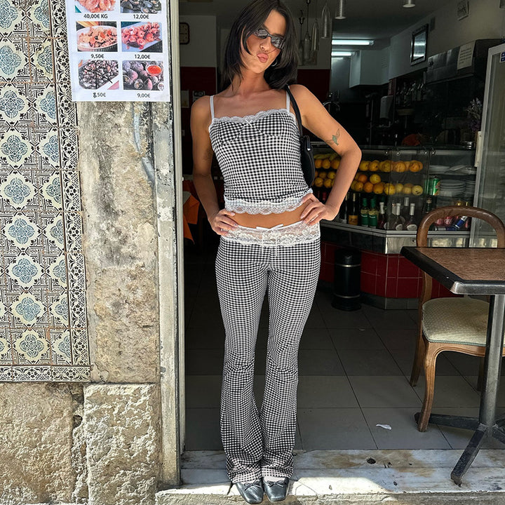 Damen Spitzen-Bustier mit Karo-Design und verstellbaren Trägern Echo Archiv