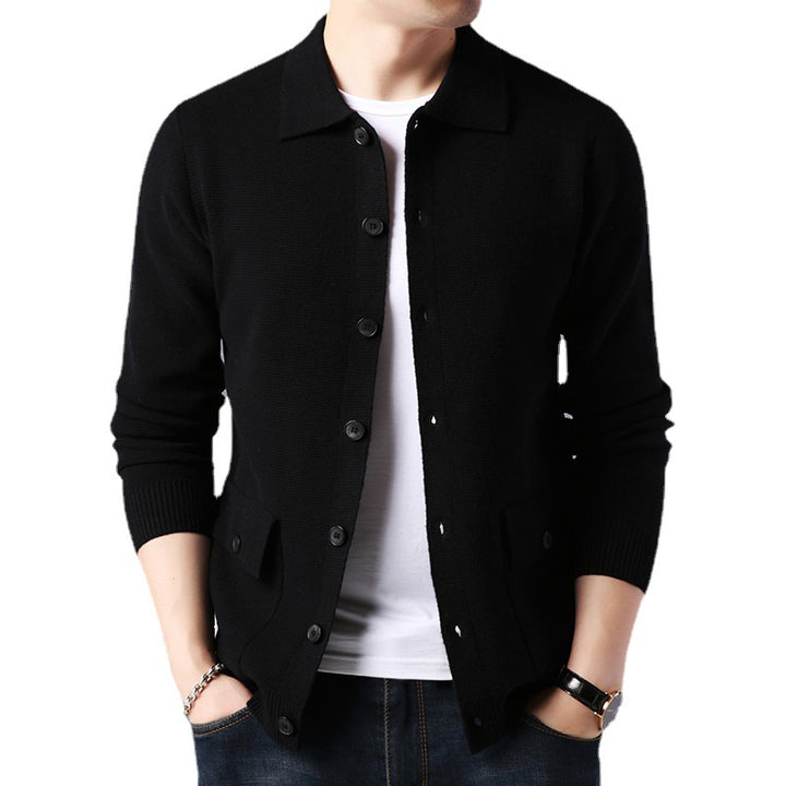 Herren modische Strickjacke mit praktischen Taschen und elegantem V-Ausschnitt Echoarchiv