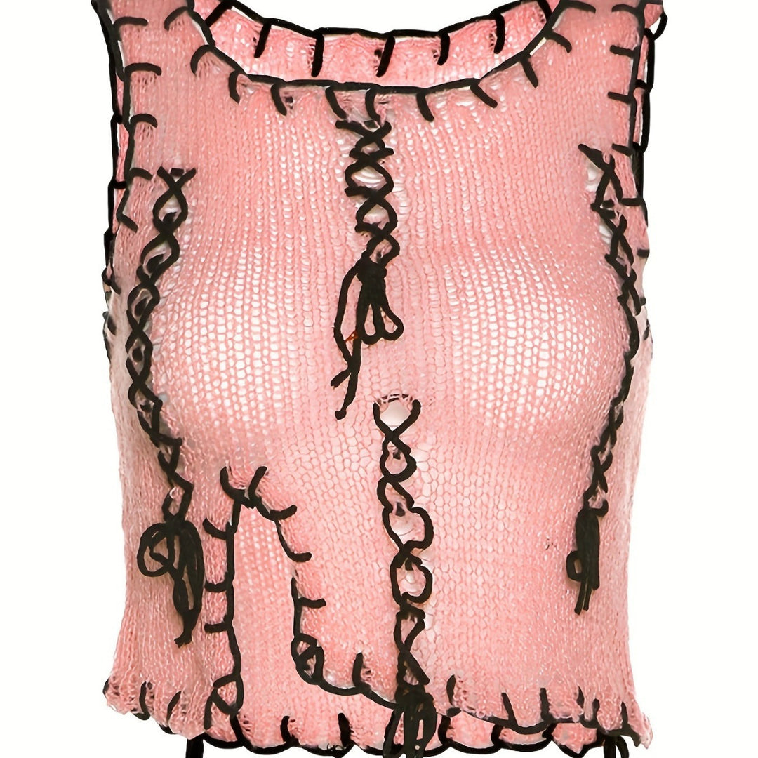 Damen luftiger Strickpulli mit dekorativen Nähten Echo Archiv