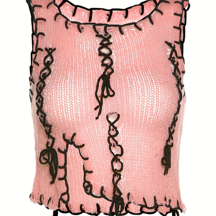 Damen luftiger Strickpulli mit dekorativen Nähten Echo Archiv
