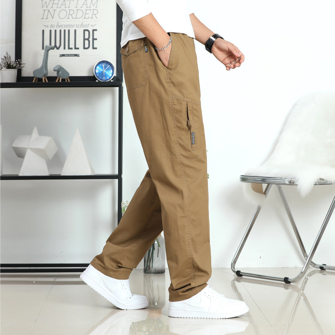Herren Relaxed-Fit Canvas-Cargohose mit vorgeformten Knieeinsätzen und seitlicher Reißbeintasche Echo Archiv