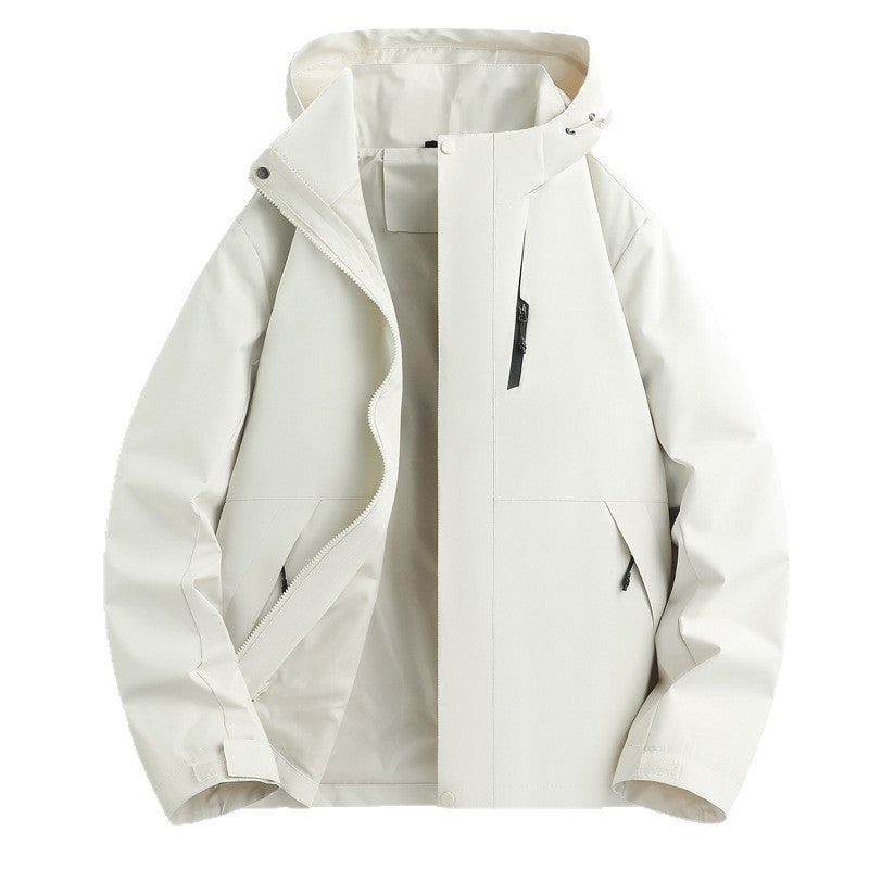 Herren Witterungsbeständige Funktionsjacke mit verstellbarem Kapuzenkragen Echoarchiv