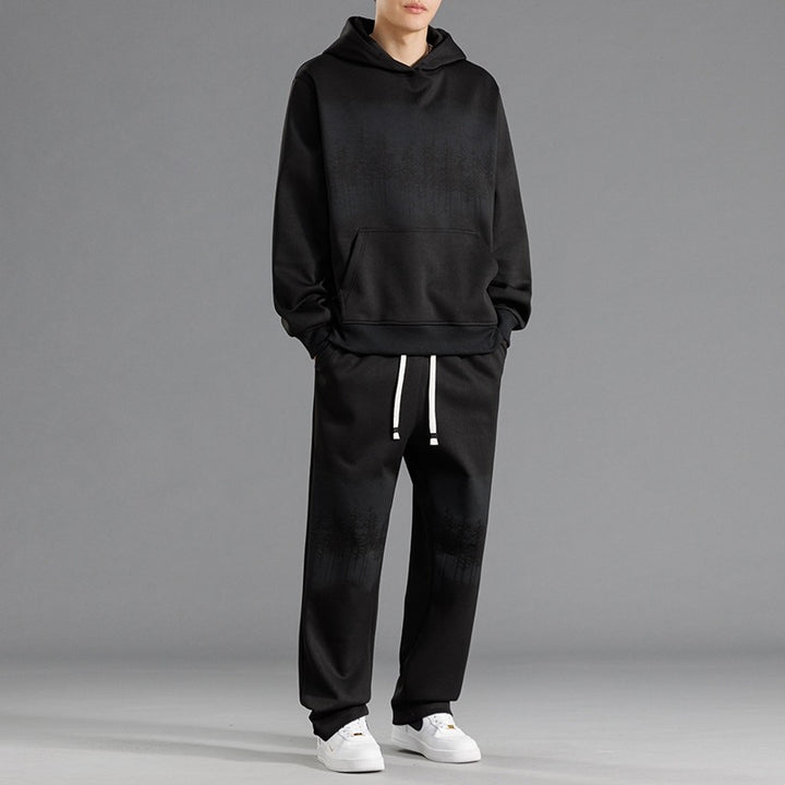 Herren Freizeit-Loungewear-Set mit entspannter Passform und kreativen Baum-Print Echoarchiv
