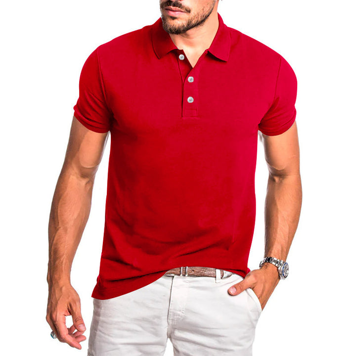 Herren lässiges Polohemd aus atmungsaktiver Baumwolle mit modernem Kragen und eleganten Knöpfen Echoarchiv