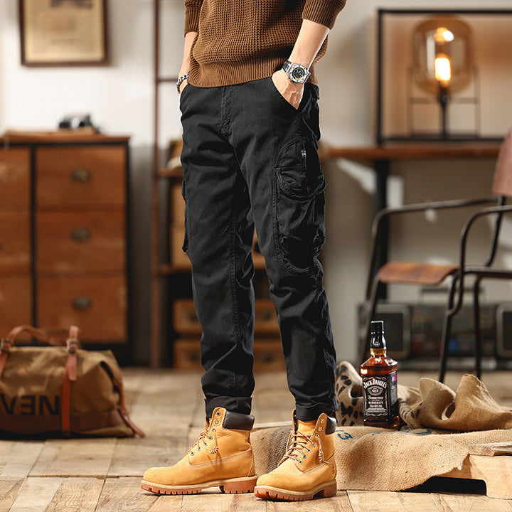 Herren Slim-Fit Cargo-Hose aus Baumwoll-Twill mit Multifachtaschen Echo Archiv