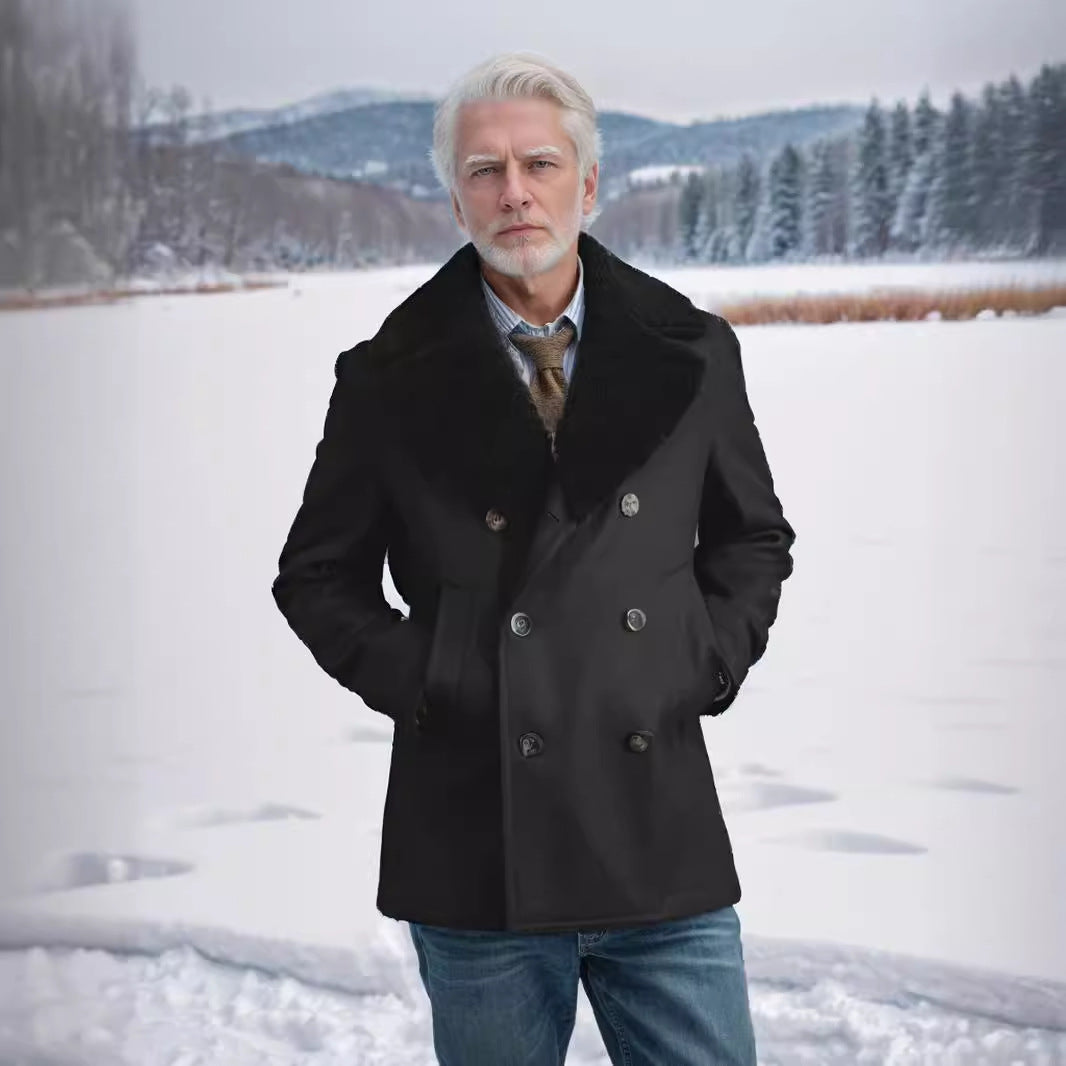 Herren modische Dufflejacke mit weichem Kragen und praktischen Taschen Echoarchiv