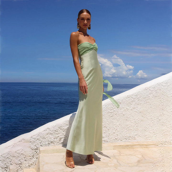 Damen elegantes Maxikleid mit schulterfreiem Design Echo Archiv