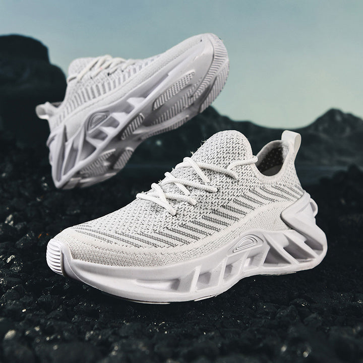 Unisex atmungsaktive Strick‑Runner mit skulpturierter Hohlkammer‑Plattform und flexibler Trail‑Laufsohle – Tavélo