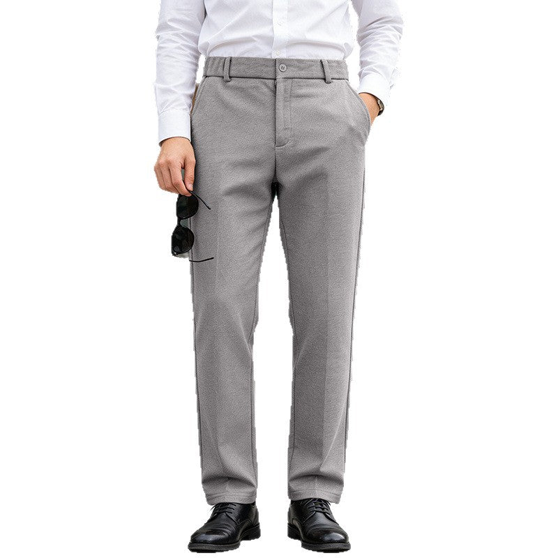 Herren Elegante gerade Tailoring-Hose mit Bügelfalte und feiner Fischgrätstruktur – Marzano